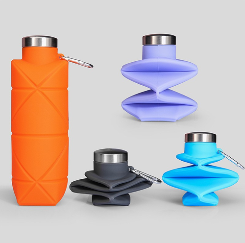 Silicone Collapsible Water Bottles Silicone Portable Food Grade Folding Water Bottles for Outdoor Sports Perfect Gift
