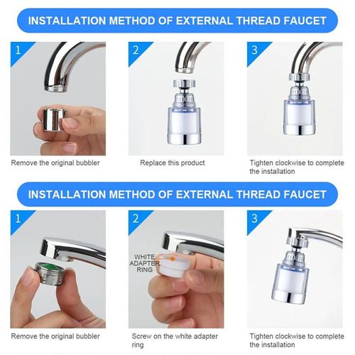 Faucet water filter removes chlorine and heavy metals, showerhead bath filter purifiers soften hard water