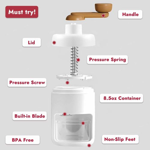 Shaved Ice Maker Machine for Home Outdoor Picnics Portable Ice Shaver Hand Crank Maker Machine Ice Crusher for Snow Cones