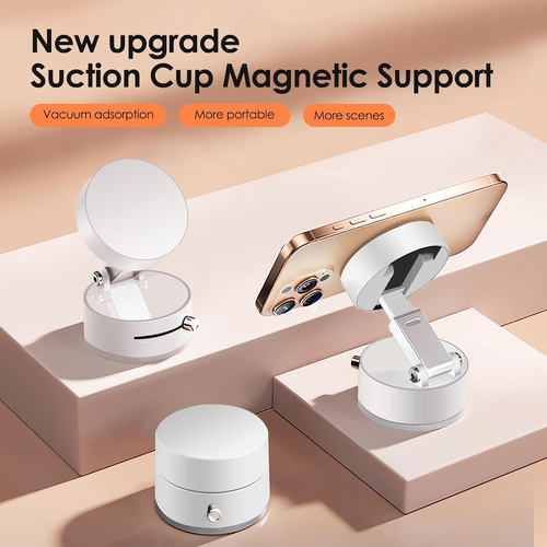 2025 New Flexible Vacuum Magnetic Suction Phone Holder Foldable Retractable Double-Sided Magnetic Mount