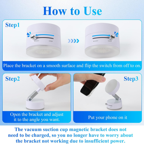 2025 New Flexible Vacuum Magnetic Suction Phone Holder Foldable Retractable Double-Sided Magnetic Mount
