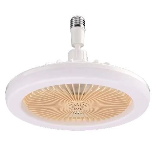 Intelligent E27 LED Fan Lamp Tri-Color Mute Small Ceiling Mount for Dining Room Bedroom and Home Office with Remote Control