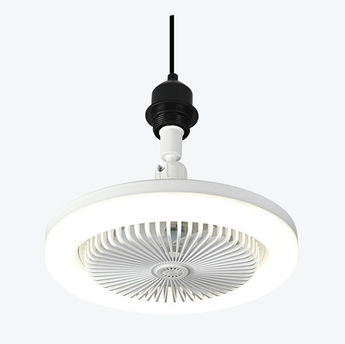 Intelligent E27 LED Fan Lamp Tri-Color Mute Small Ceiling Mount for Dining Room Bedroom and Home Office with Remote Control