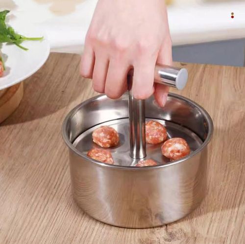 Stainless Steel Meatball Maker and Rice Ball Mold Meatball Maker With Container 5-Slot Manual Meatball Press