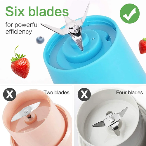 Portable Fruit Juice Blenders Summer Personal Electric Mini Bottle Home USB 6 Blades Juicer Cup Machine for Kitchen