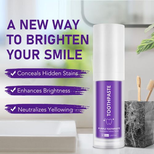 Advanced tooth color corrector Purple toothpaste, used for concealer and sensitive tooth whitening