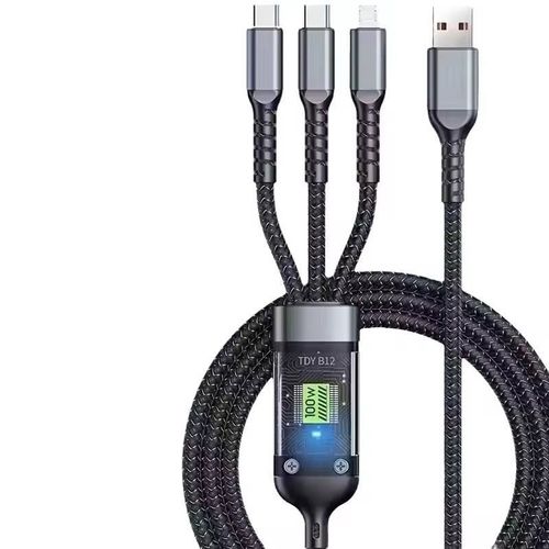 3 in 1 USB C PD 100W Phone Fast Charging Charger Type-C Charger for iPhone 6A Cable Mirco USB Data Cables 1m Type C Cable