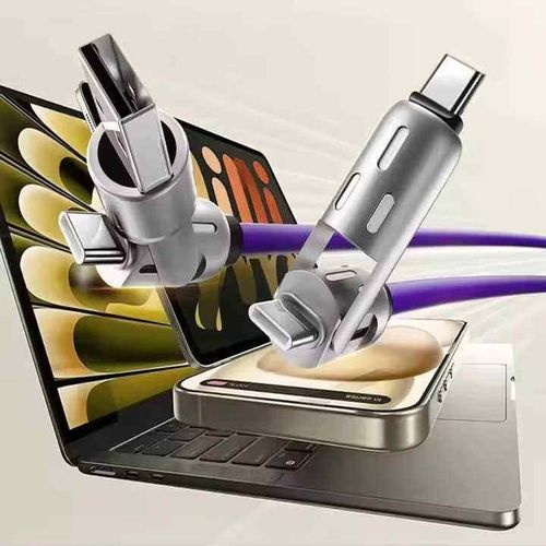 240W Super Fast Charging Cable 4 In 1 Multi Connectors Charger Rotating Elbow USB To Type-C 1.2M Mobile Phone Charger Cable