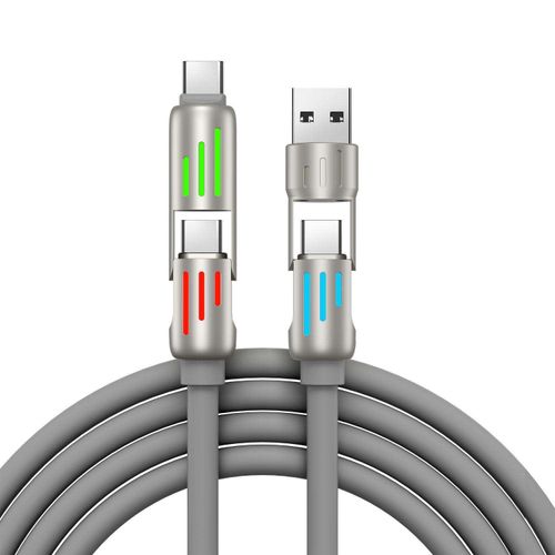 240W Super Fast Charging Cable 4 In 1 Multi Connectors Charger Rotating Elbow USB To Type-C 1.2M Mobile Phone Charger Cable