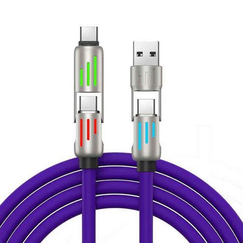 240W Super Fast Charging Cable 4 In 1 Multi Connectors Charger Rotating Elbow USB To Type-C 1.2M Mobile Phone Charger Cable