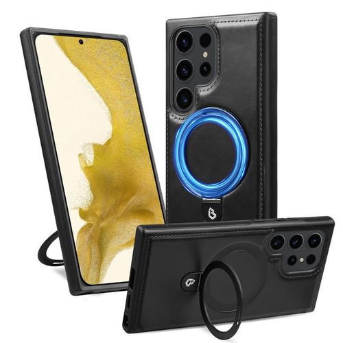 Luxury PU Leather Holder Magnetic Phone Case for Samsung Galaxy S25 S24 S23 S22 Ultra Plus Wireless Charging Cases 1342 sales