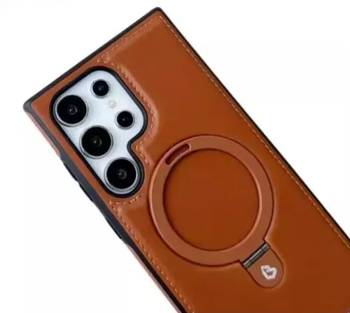 Luxury PU Leather Holder Magnetic Phone Case for Samsung Galaxy S25 S24 S23 S22 Ultra Plus Wireless Charging Cases 1342 sales