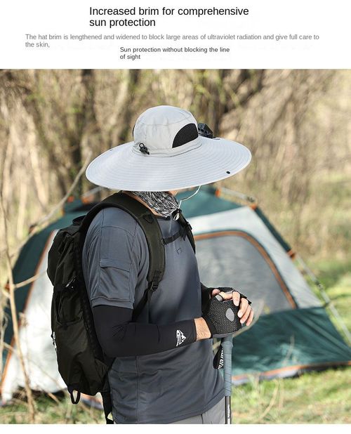 Solar Fan Hat for Men - Rechargeable Cooling Summer Hat with Wide Brim & UV Protection, Ideal for Fishing & Outdoor Activities