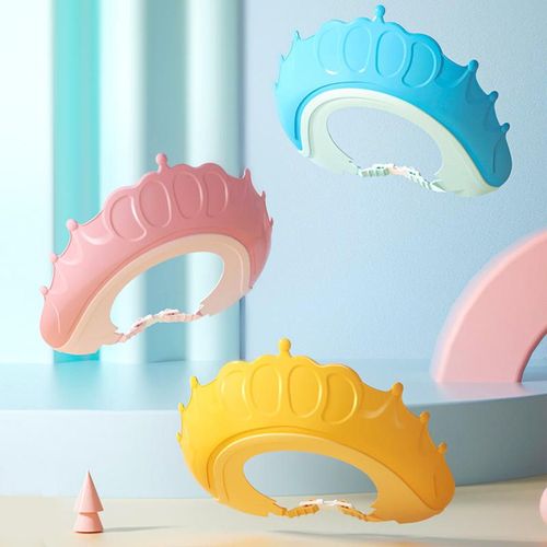 Fashion Design Plastic Crown Cartoon Kids Hair Wash Bathing Shampoo Hat Babies Baby Shower Cap