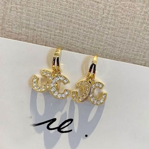 Name-brand letter logo jewelry CC design fashion exaggerated large hoop earrings