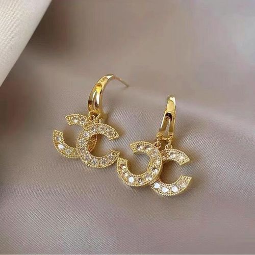 Name-brand letter logo jewelry CC design fashion exaggerated large hoop earrings