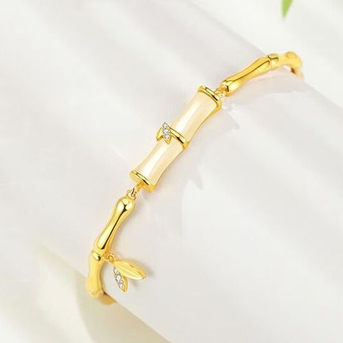 Bamboo Charm Pendant Women's Bracelet Adjustable Simple Bamboo Leaf Charm Pendant Premium Bracelet