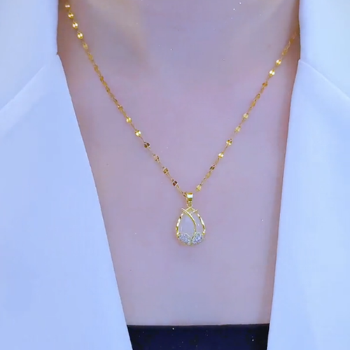 Tulip titanium steel necklace, a popular style that doesn't fade, a high-end female collarbone chain