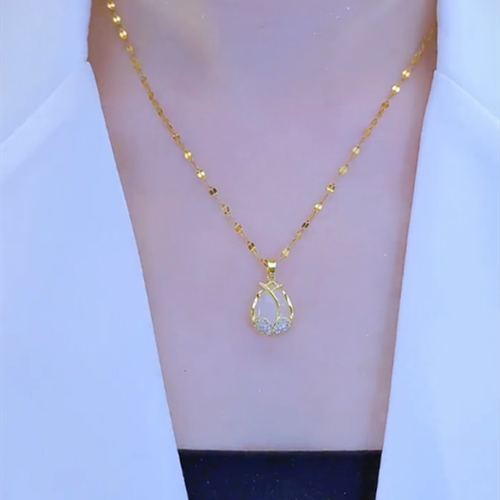 Tulip titanium steel necklace, a popular style that doesn't fade, a high-end female collarbone chain