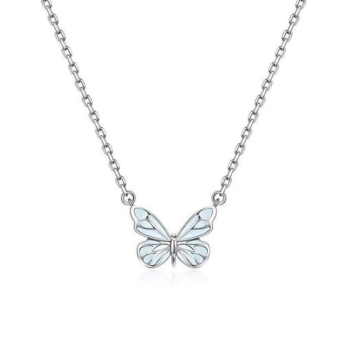 The Butterfly Light necklace is a new, simple, light luxury and fashionable style for women. It features a blue, luminous and dynamic Butterfly Forest Aurora collarbone chain