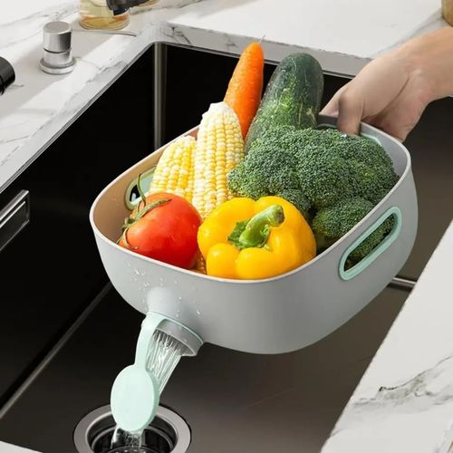 New multi-functional draining basket, vegetable washing basin, kitchen vegetable basket, vegetable washing basin, and household living room fruit plate are creative new products
