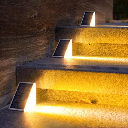 Outdoor LED Stair Lights Solar Step Lamps Waterproof Garden Patio Yard Porch Front Door Warm White