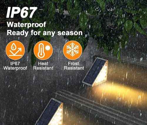 Outdoor LED Stair Lights Solar Step Lamps Waterproof Garden Patio Yard Porch Front Door Warm White
