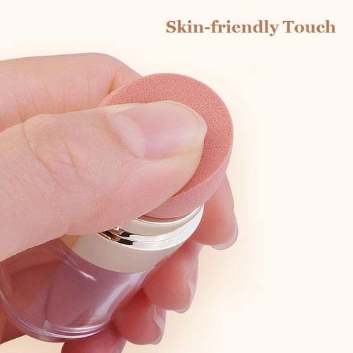 Synthetic hair plastic material multi-function 4 in 1 single foundation make-up double head with angle powder blusher contour powder