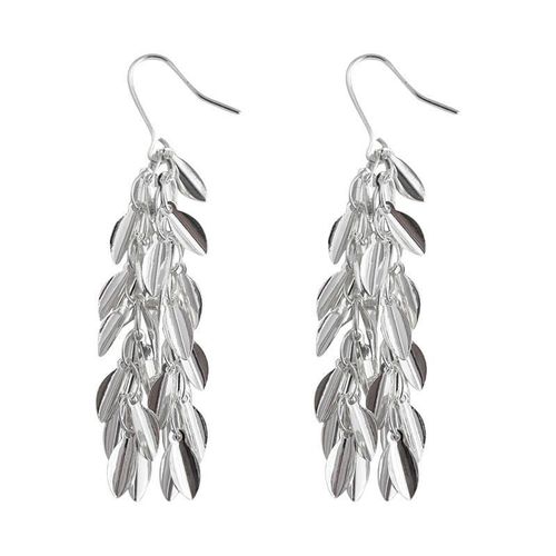 Tassel and wheat ear earrings, a fashionable and elegant Bohemian style, long and short tree leaf earrings with a high-end feel, ear hooks and earrings