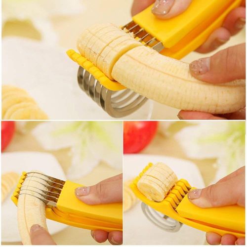 This multi-functional fruit slicer and vegetable cutter is suitable for apples, grapes, strawberries, bananas, salads, and the vegetable cutting tool is suitable for cucumbers, etc