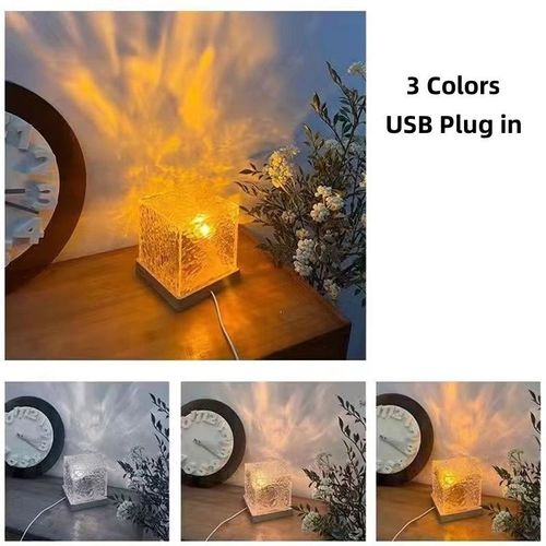 16 color LED bedside lamp, night light, dynamic water ripple color adjustable bedroom light with remote control