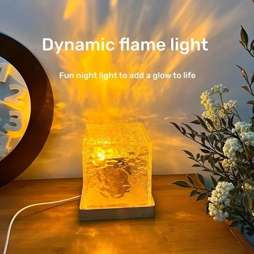16 color LED bedside lamp, night light, dynamic water ripple color adjustable bedroom light with remote control