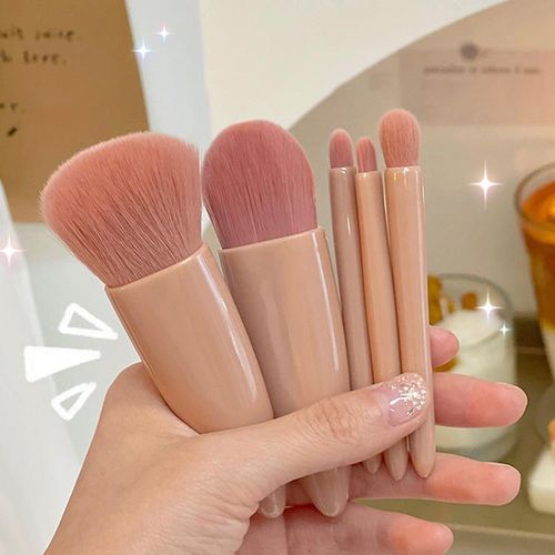 4 Colors Professional Portable Travel Makeup Brush Set Custom Logo with Mirror