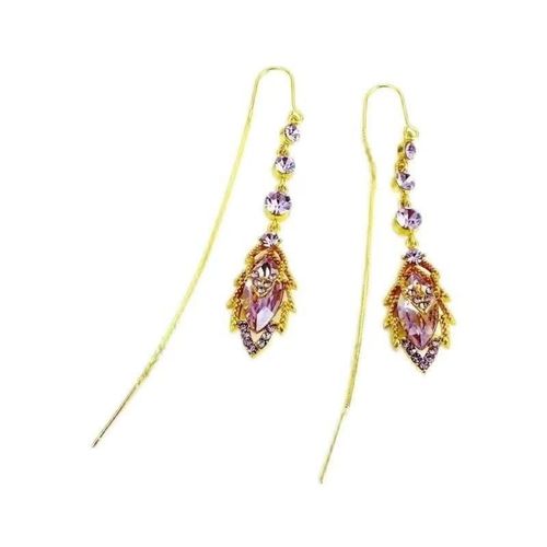 Best-selling Zircon Maple Leaf earstrings from the East, new long tassels, versatile and elegant earrings, exquisitely designed earrings for women