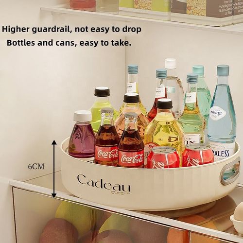 Rotatable condiment rack, cabinet storage container, multi-functional countertop fruit plate, large-capacity condiment bottle storage box