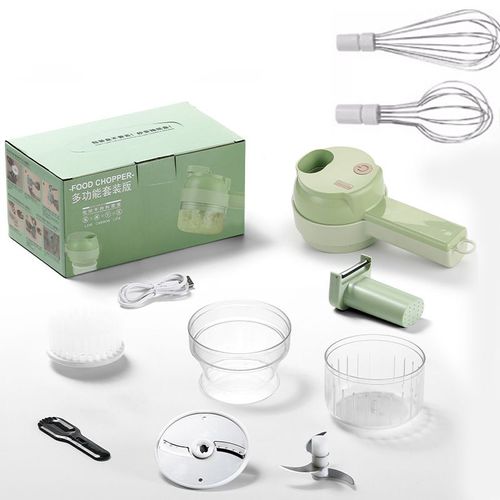 4 in 1 Electric Portable Blenders Handheld Electric Vegetable Chopper Rechargeable Vegetable Slicer Set