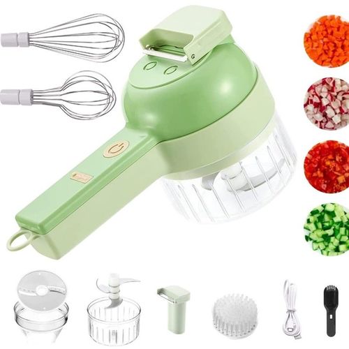 4 in 1 Electric Portable Blenders Handheld Electric Vegetable Chopper Rechargeable Vegetable Slicer Set
