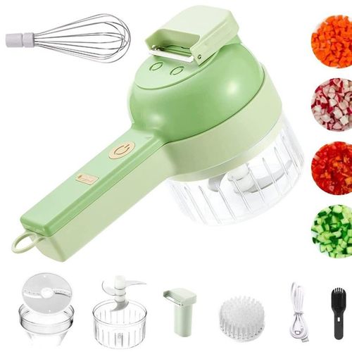 4 in 1 Electric Portable Blenders Handheld Electric Vegetable Chopper Rechargeable Vegetable Slicer Set