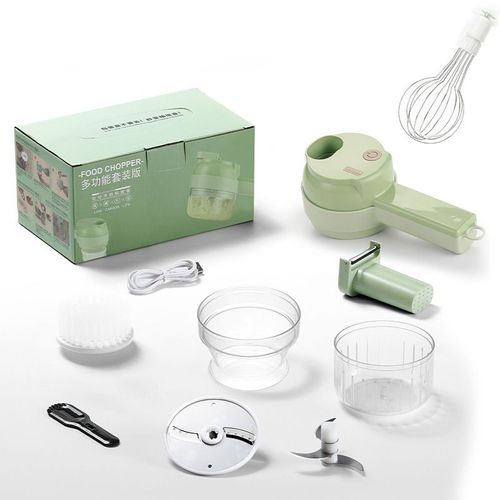 4 in 1 Electric Portable Blenders Handheld Electric Vegetable Chopper Rechargeable Vegetable Slicer Set