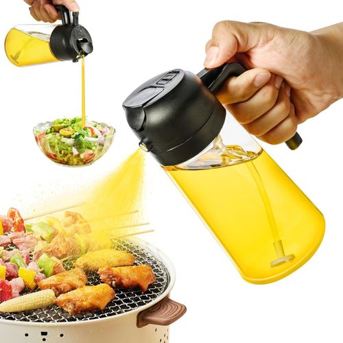 Wholesale Customizable 2-in-1 Glass Oil Bottle Convenient Olive Oil Sprayer and Dispenser with Nozzle Kitchen Cooking Tool
