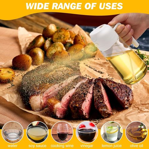 Wholesale Customizable 2-in-1 Glass Oil Bottle Convenient Olive Oil Sprayer and Dispenser with Nozzle Kitchen Cooking Tool