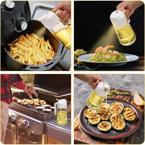 Wholesale Customizable 2-in-1 Glass Oil Bottle Convenient Olive Oil Sprayer and Dispenser with Nozzle Kitchen Cooking Tool