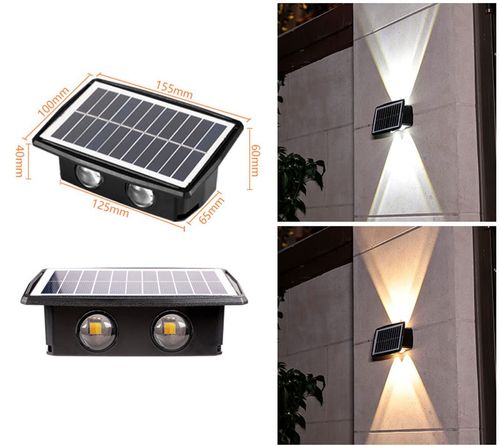 Solar convex lens wall light wall washer home advanced waterproof landscape light