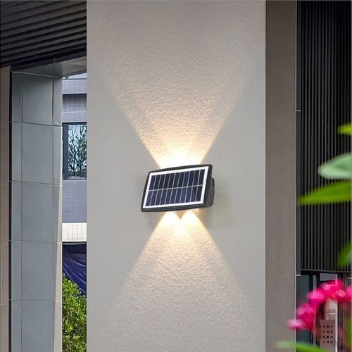 Solar convex lens wall light wall washer home advanced waterproof landscape light