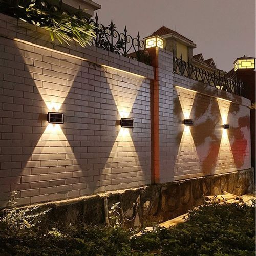 Solar convex lens wall light wall washer home advanced waterproof landscape light