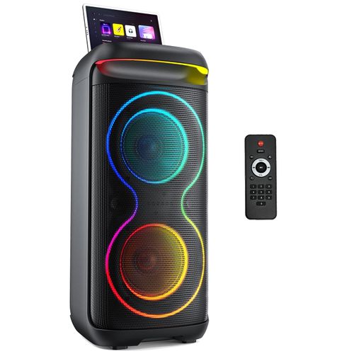 Outdoor colorful lights home karaoke subwoofer Bluetooth speaker portable all-in-one