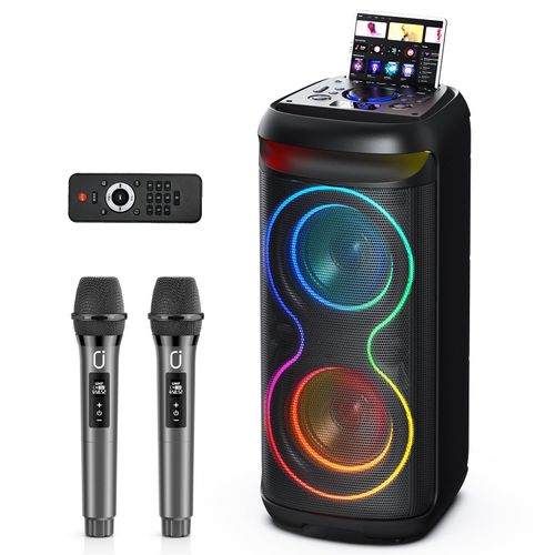 Outdoor colorful lights home karaoke subwoofer Bluetooth speaker portable all-in-one