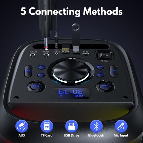 Outdoor colorful lights home karaoke subwoofer Bluetooth speaker portable all-in-one