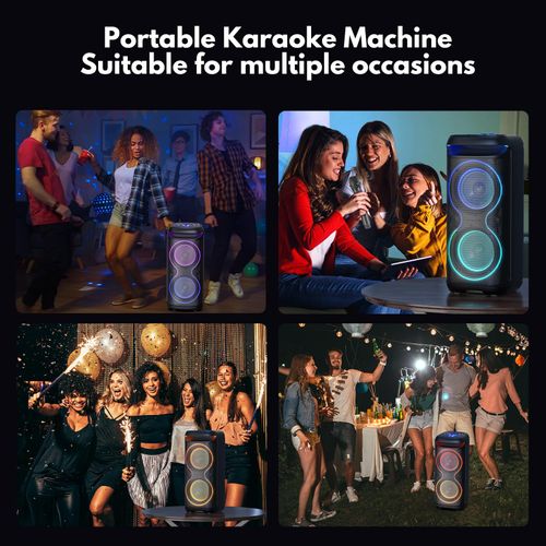 Outdoor colorful lights home karaoke subwoofer Bluetooth speaker portable all-in-one