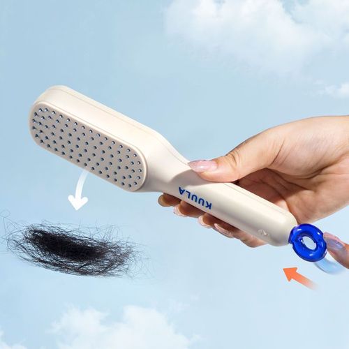 Telescopic comb scalp massage comb one-click cleaning portable comb fluffy comb